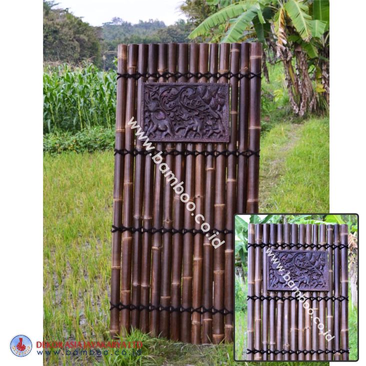 Black Bamboo Half Raft Panel - Bamboo Panels, Bamboo Screen, Bamboo Screens